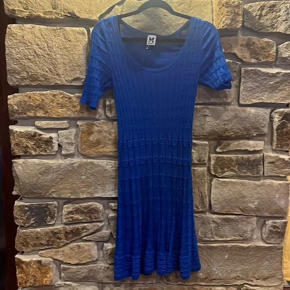 missoni blue dress Women Size S Missoni Blue Zig Zag Chevron Knit Dress
